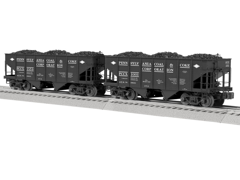 Lionel 2226950 O Scale GLa 2 Bay Open Coal Hopper Penna Coal and Coke PCCX 2 Pack BTO