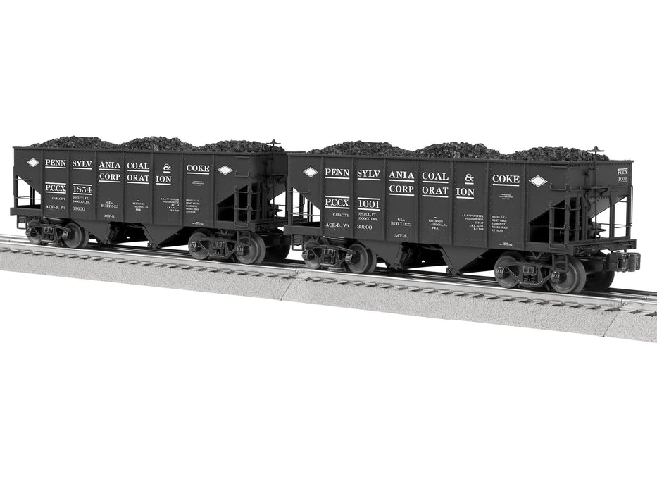 Lionel 2226950 O Scale GLa 2 Bay Open Coal Hopper Penna Coal and Coke PCCX 2 Pack BTO