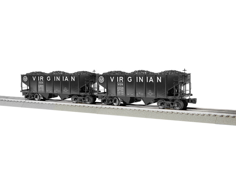 Lionel 2226960 O Scale 2 Bay Open Coal Hopper Virginian VGN 2 Pack BTO