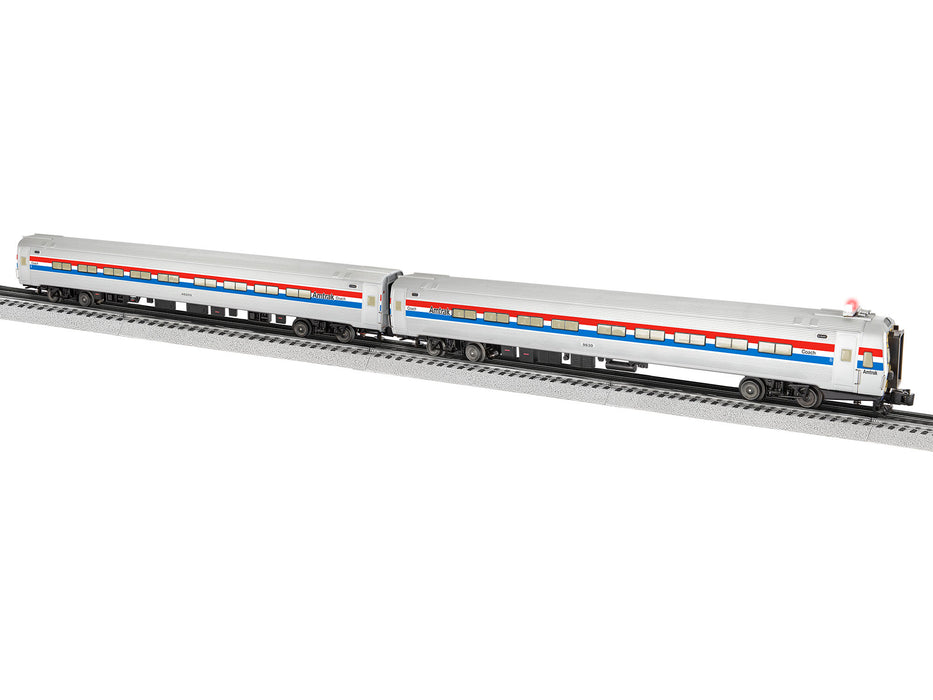 Lionel 2227320 O Gauge Amtrak Amfleet Phase III Coach and Cab Car 2 Pack