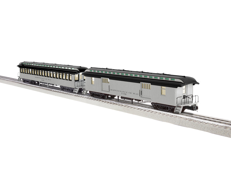 Lionel 2227400 O Scale Wood Baggage and Coach Set MOW 2 Pack
