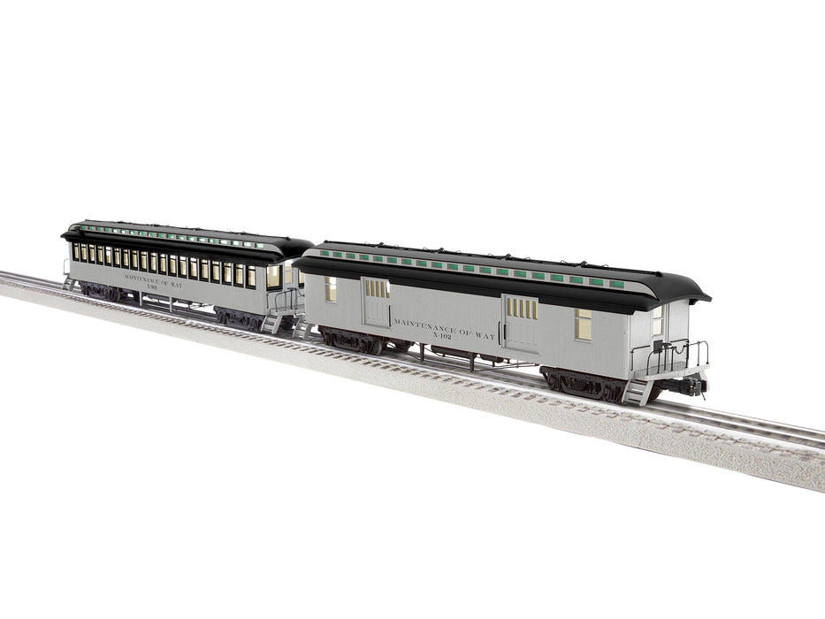 Lionel 2227400 O Scale Wood Baggage and Coach Set MOW 2 Pack