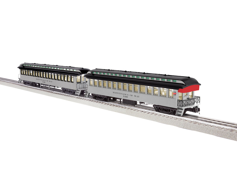 Lionel 2227420 O Scale Wood Coach and Observation Set MOW 2 Pack
