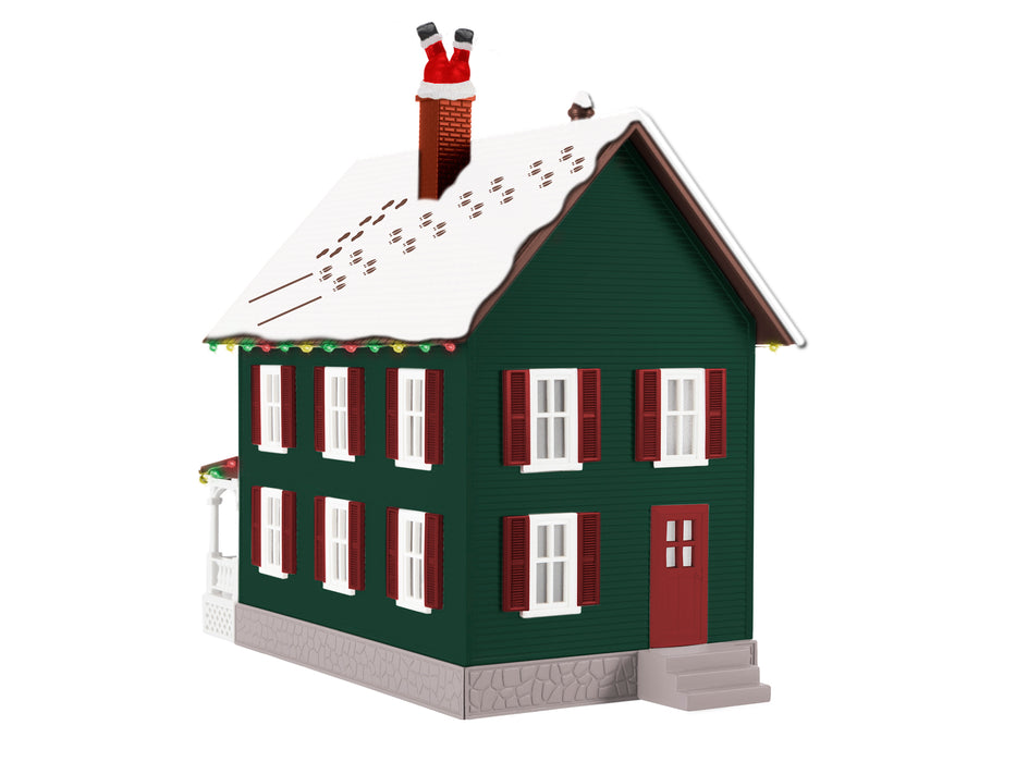 Lionel 2229290 O Gauge Up on the Roof Top Christmas House (Plug-Expand-Play)