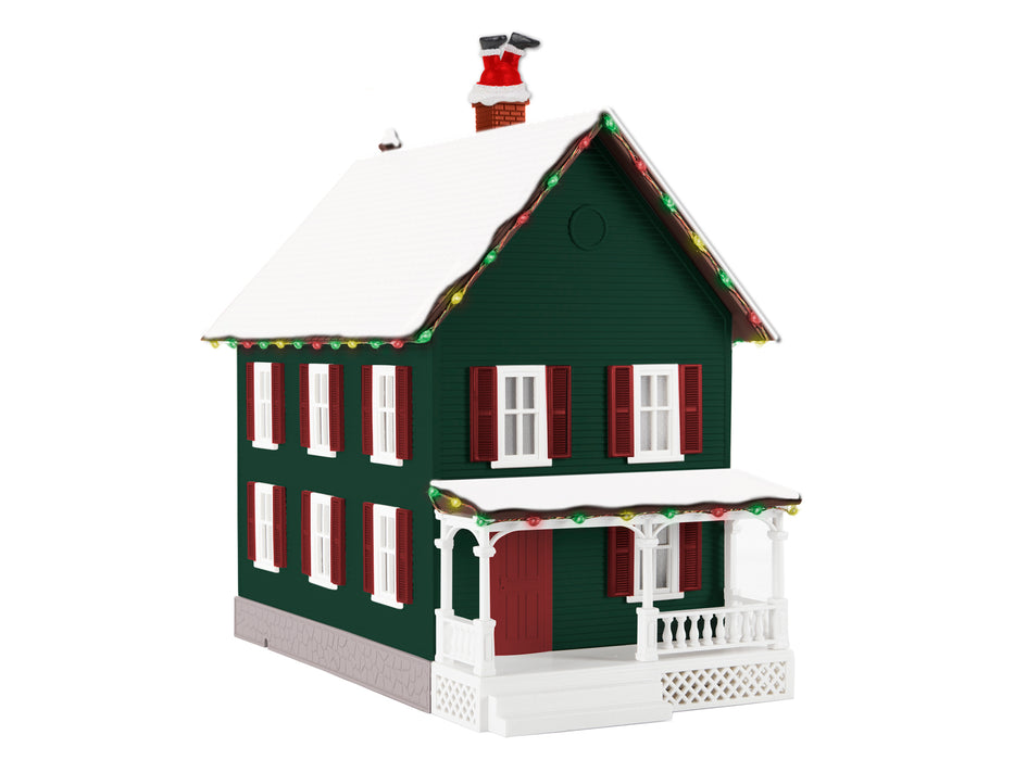 Lionel 2229290 O Gauge Up on the Roof Top Christmas House (Plug-Expand-Play)