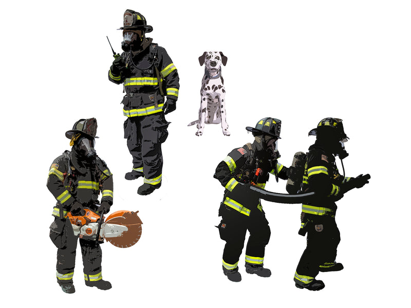 Lionel 2230180 O Gauge Firefighter Figures with Dalmatian Dog