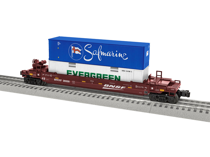 Lionel 2328330 O Gauge Maxi Stack Well Car with Container BNSF "Swoosh"