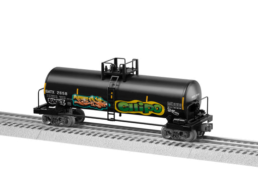 Lionel 2343041 Standard O Gauge Unibody Tank Car with Graffiti GATX 2658