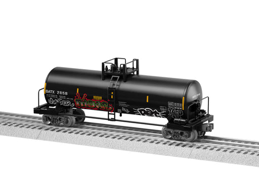 Lionel 2343041 Standard O Gauge Unibody Tank Car with Graffiti GATX 2658