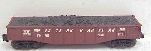 Lionel 6-19403 O Guage Western Maryland WM Gondola with Coal Load - NOS