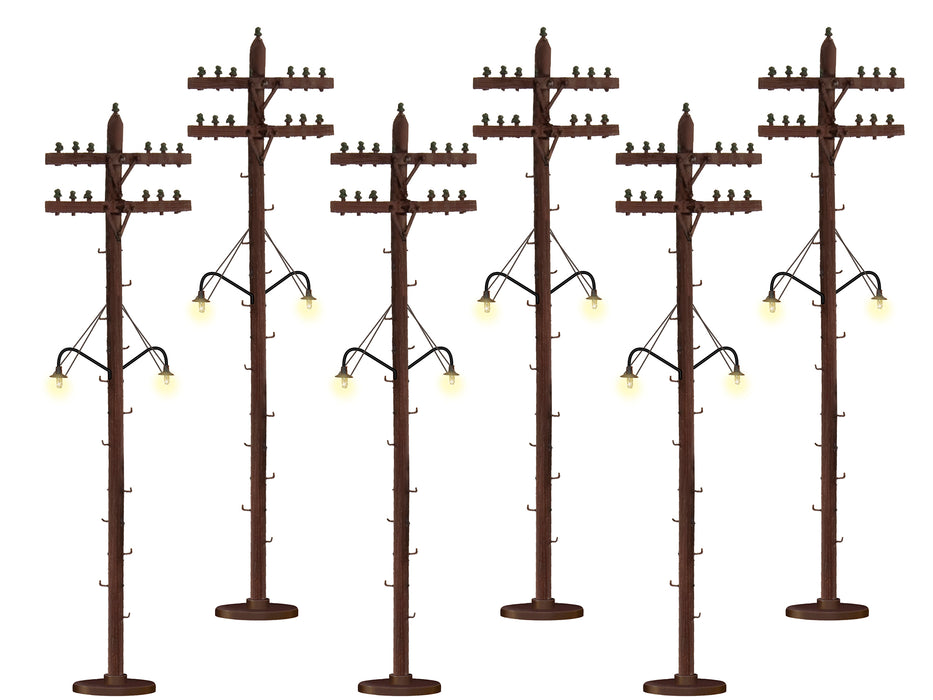 Lionel 6-37995 O Scale Telephone Poles with Lights