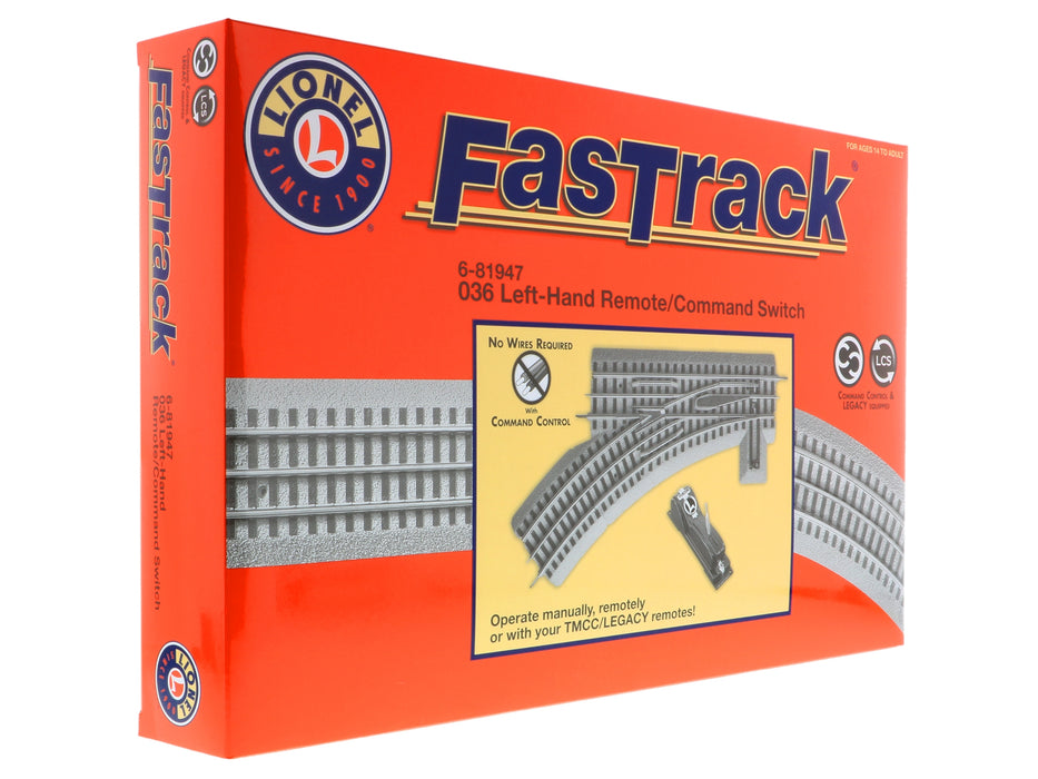 Lionel 6-81947 O Gauge O-36 FasTrack Remote Left Hand Switch