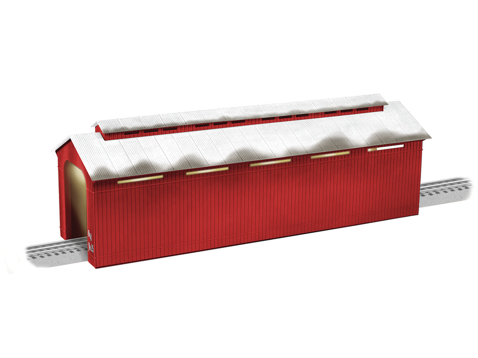 Lionel 6-83305 O Gauge Lighted 24" Winter's Covered Bridge