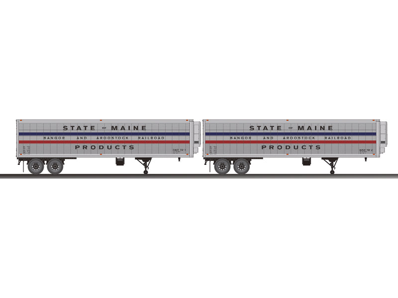 Lionel 6-83580 O Scale 40' Trailer, Bangor and Aroostock BAR / State of Maine (2-Pack)