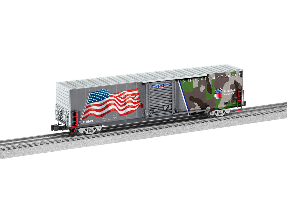 Lionel 6-85408 O Gauge UP 1943 LED Flag Boxcar - NOS
