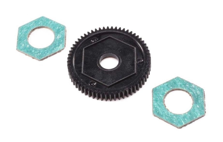LOSI LOS212016 60T .05M Spur Gear with Slipper Pads Mini-B Mini-T 2.0 Mini JRX2 2 Pack