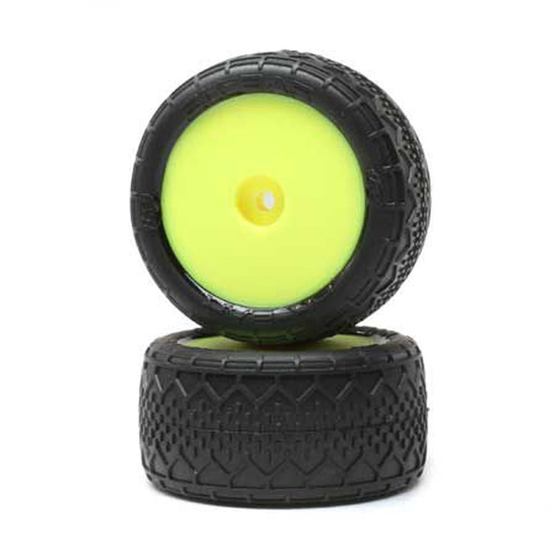 LOSI LOS41016 1/16 Mini-B Yellow Rear Wheels with BK Bar Tires 1 Pair