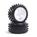 LOSI LOS41024 4 Row Rear Tires on White Wheels for Mini JRX2 1 Pair