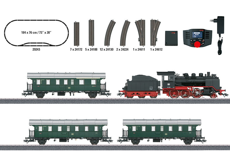 Marklin 29243 HO Scale Deutsche Bundesbahn DB Branch Line Class 24  Digital Starter Train Set with M