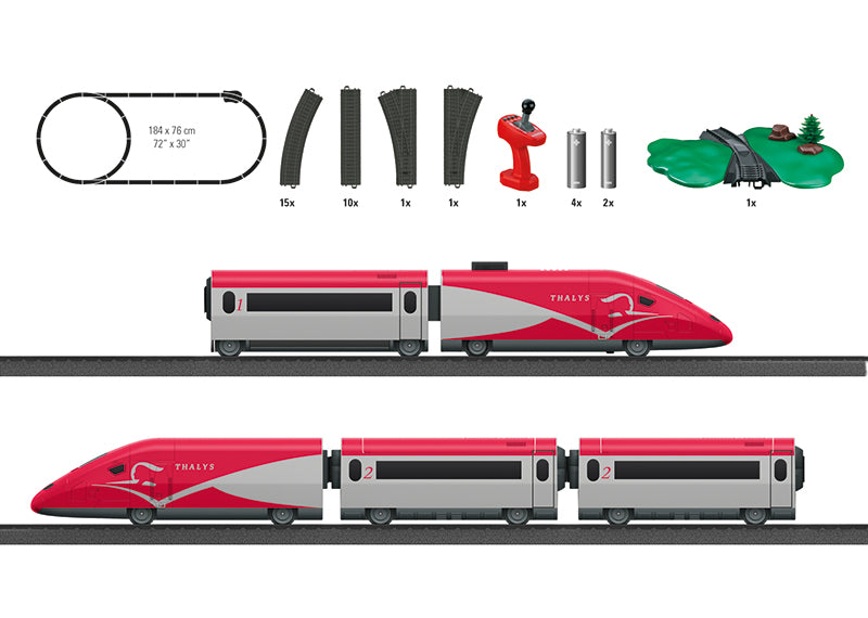 Marklin My World 29338 HO Scale Thalys Starter Set with Sound (Battery Powered)