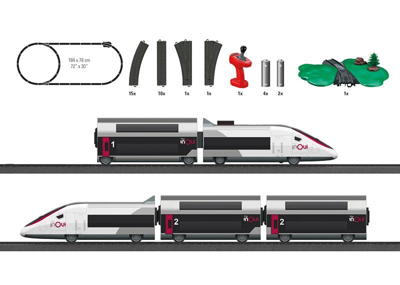 Marklin My World 29406 HO Scale TGV Starter Set (Battery Powered)