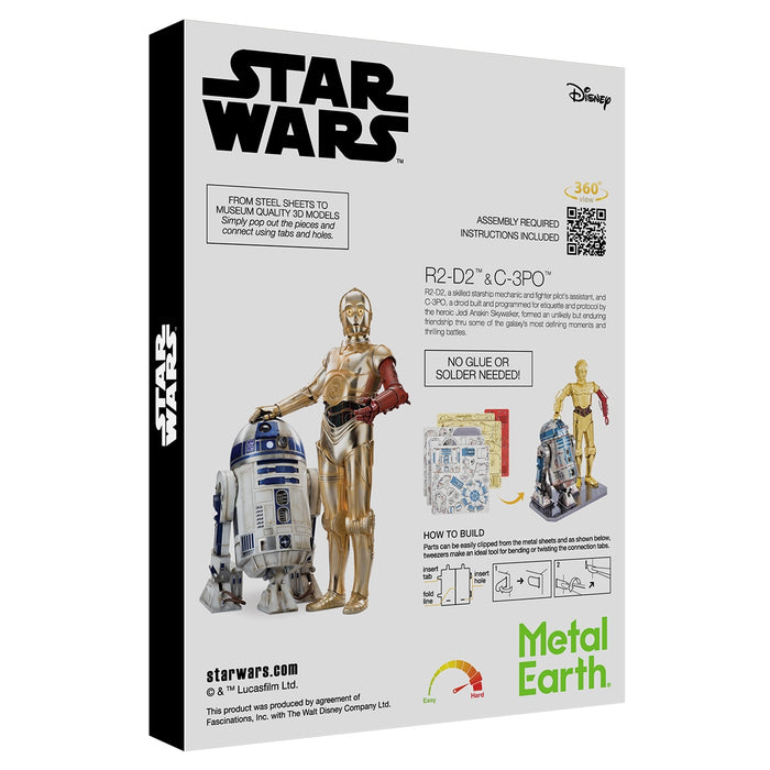 Metal Earth MMG276 Star Wars C-3PO & R2-D2 Metal Model Kits Gift Box Set