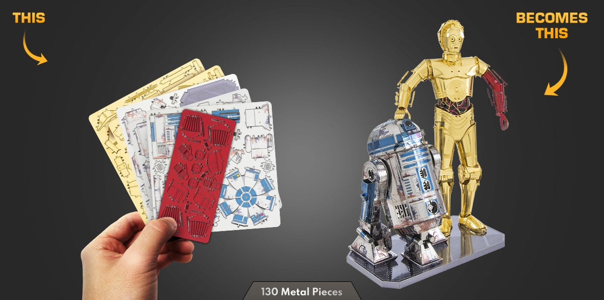 Metal Earth MMG276 Star Wars C-3PO & R2-D2 Metal Model Kits Gift Box Set