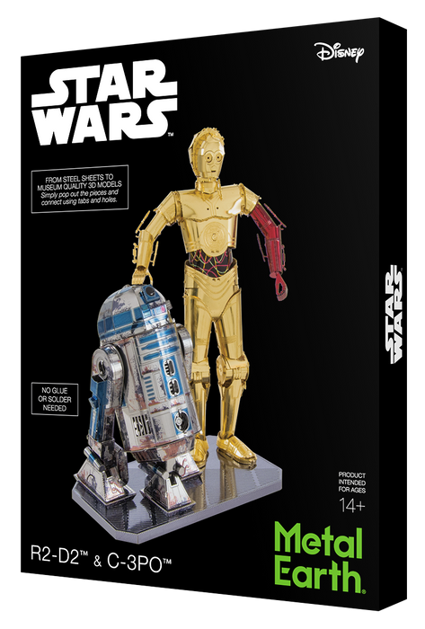 Metal Earth MMG276 Star Wars C-3PO & R2-D2 Metal Model Kits Gift Box Set