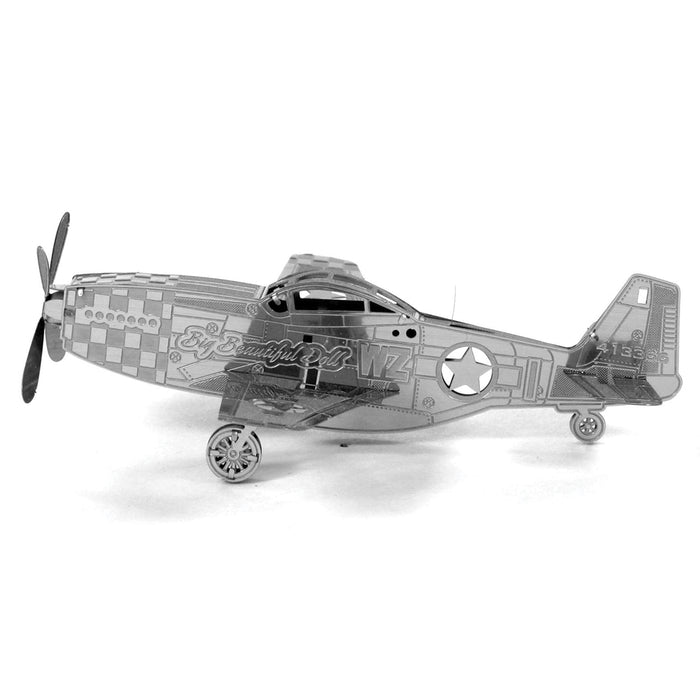 Metal Earth MMS003 P-51 Mustang Airplane 12 Piece Metal Model Kit