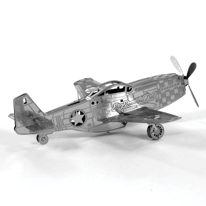 Metal Earth MMS003 P-51 Mustang Airplane 12 Piece Metal Model Kit