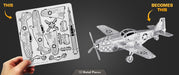 Metal Earth MMS003 P-51 Mustang Airplane 12 Piece Metal Model Kit
