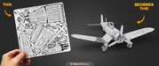 Metal Earth MMS035 F4U Corsair WWII Plane 18 Piece Metal Model Kit