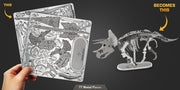Metal Earth MMS101 Triceratops Dinosaur Skeleton 77 Piece Metal Model Kit