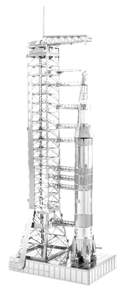 Metal Earth MMS167 Apollo Saturn V Rocket with Launch Gantry 39 Piece Metal Model Kit