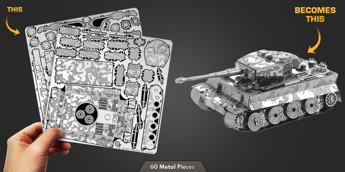 Metal Earth MMS203 Tiger I Tank 60 Piece Metal Model Kit