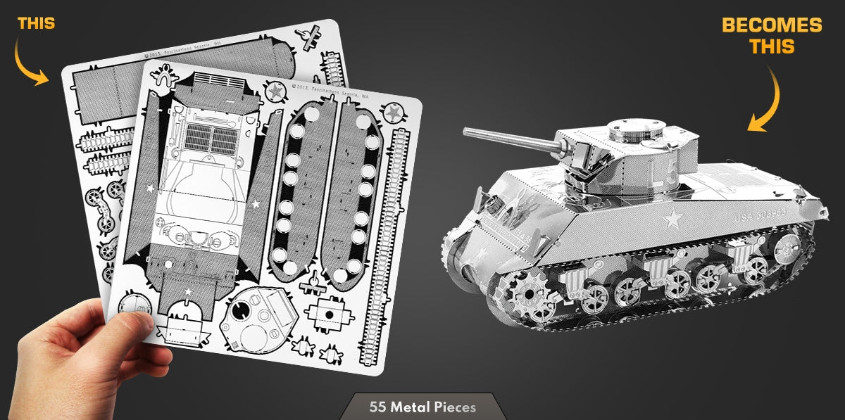 Metal Earth MMS204 Sherman 55 Piece Metal Model Kit