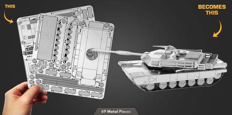 Metal Earth MMS206 M1 Abrams Tank 69 Piece Metal Model Kit