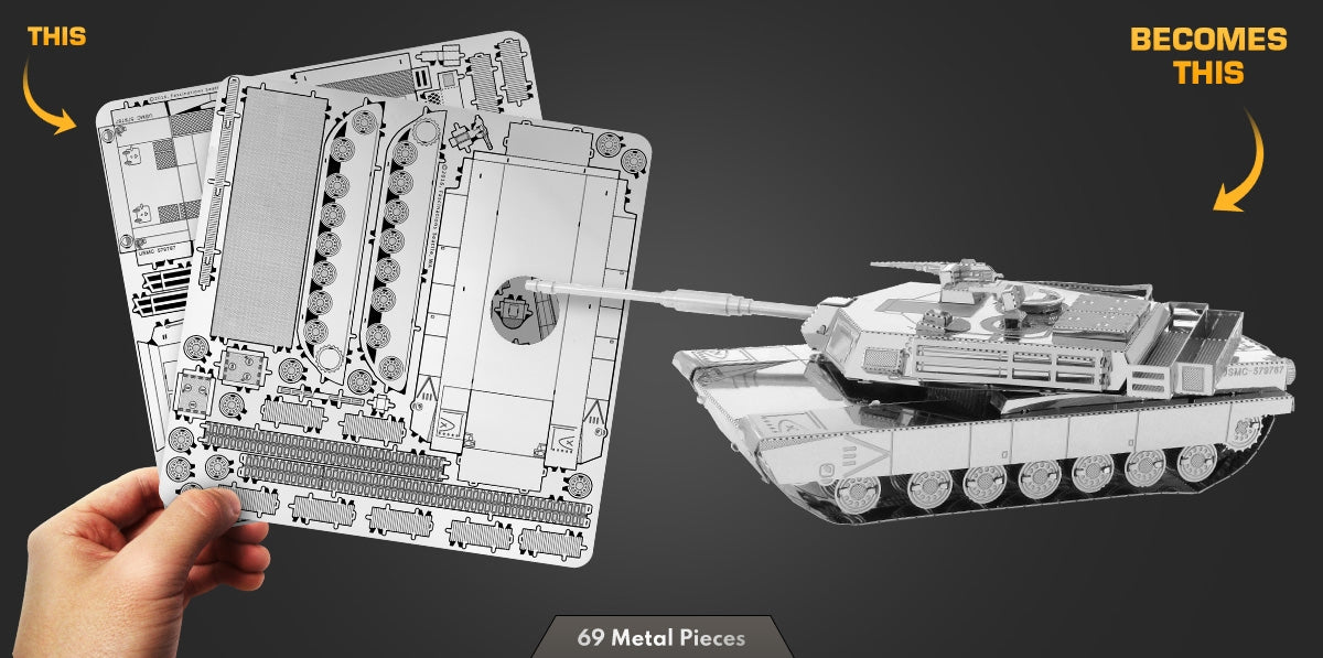 Metal Earth MMS206 M1 Abrams Tank 69 Piece Metal Model Kit
