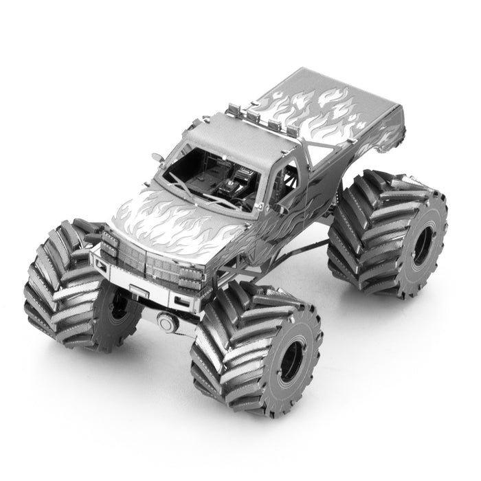 Metal Earth MMS216 Monster Truck Flames Edition 72 Piece Metal Model Kit