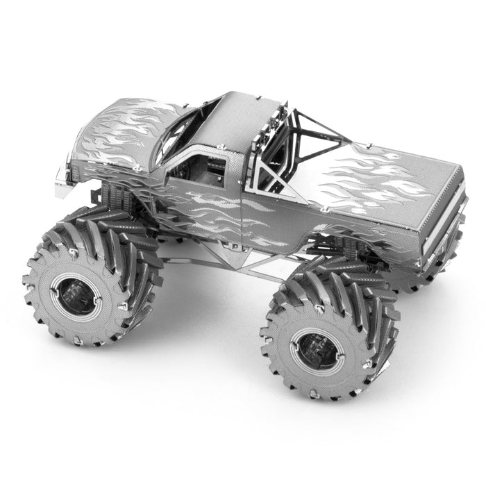 Metal Earth MMS216 Monster Truck Flames Edition 72 Piece Metal Model Kit
