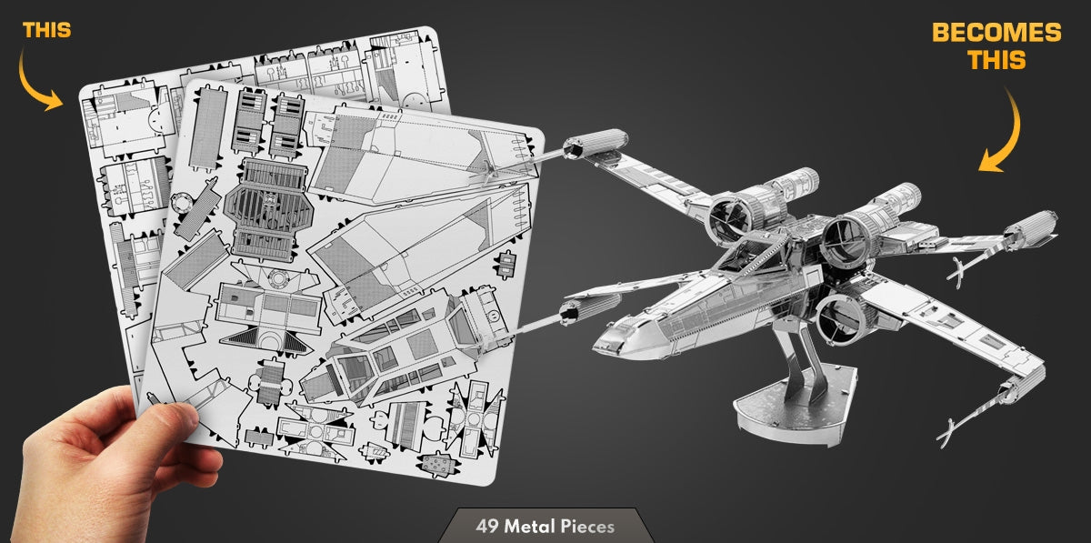 Metal Earth MMS257 Star Wars X-Wing Star Fighter 49 Piece Metal Model Kit