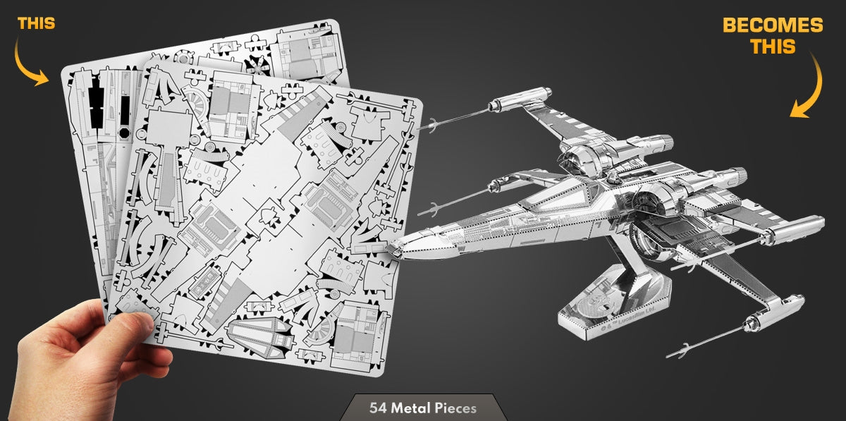 Metal Earth MMS269 Star WarsPoe Damerron's X-Wing Fighter 54 Piece Metal Model Kit