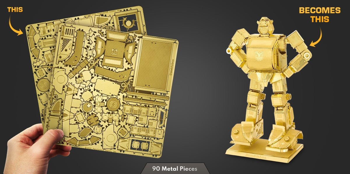 Metal Earth MMS301G Transformers Gold Bumblebee 90 Piece Metal Model Kit