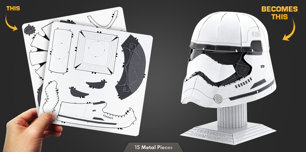Metal Earth MMS316 Star Wars First Order Storm Trooper Helmet 15 Piece Metal Model Kit
