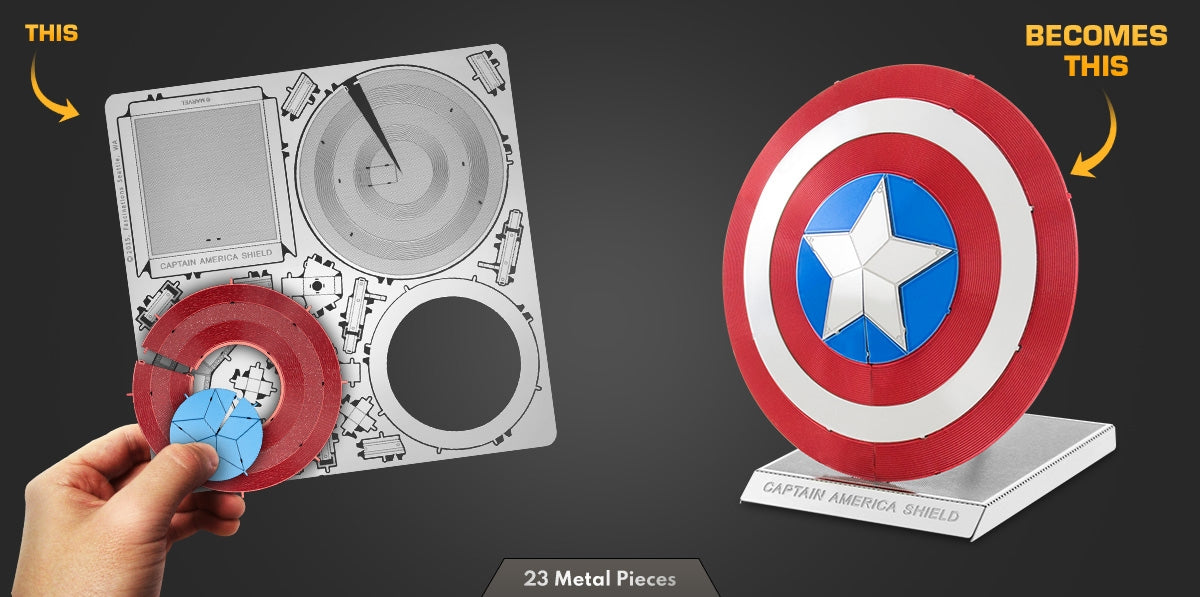 Metal Earth MMS321 Marvel Avengers Captain America's Shield 23 Piece Metal Model Kit