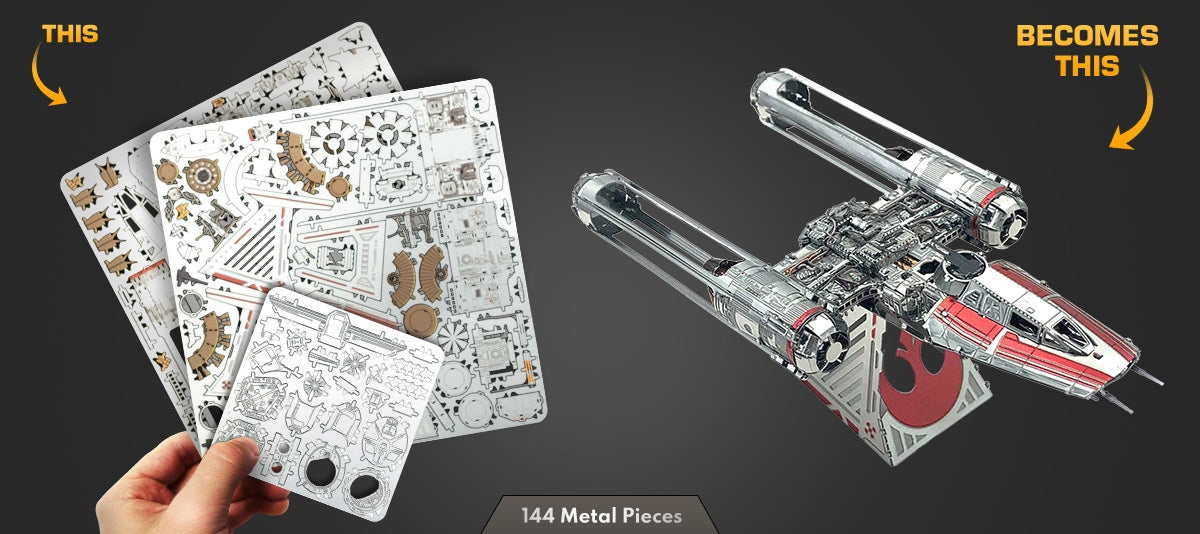 Metal Earth MMS415 Star Wars Zorii's Y-Wing 144 Piece Metal Model Kit