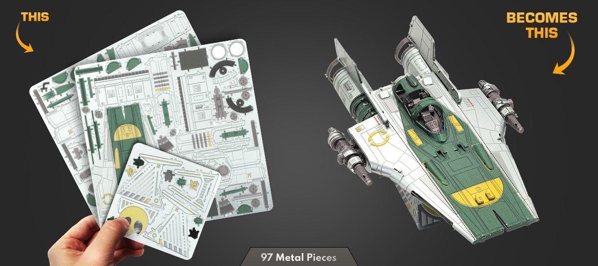 Metal Earth MMS416 Star Wars Resistance A-Wing Fighter 97 Piece Metal Model Kit