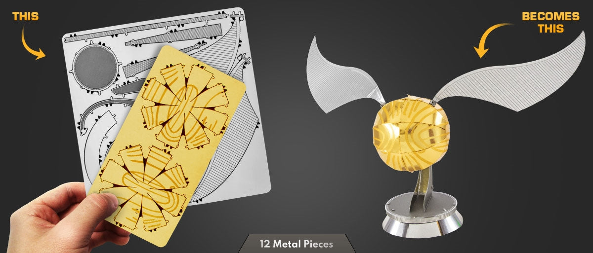 Metal Earth MMS442 Harry Potter Golden Snitch 12 Piece Metal Model Kit