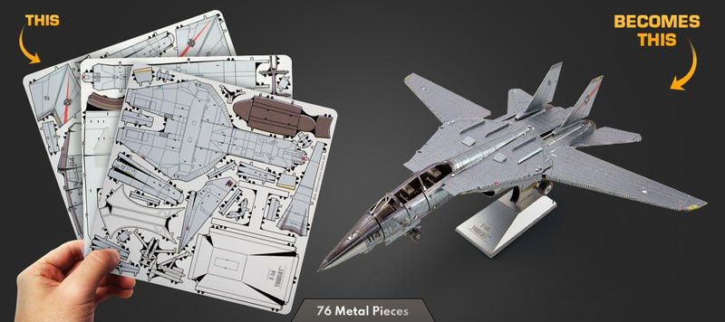 Metal Earth MMS458 F-14 Tomcat Figher Jet 76 Piece Metal Model Kit