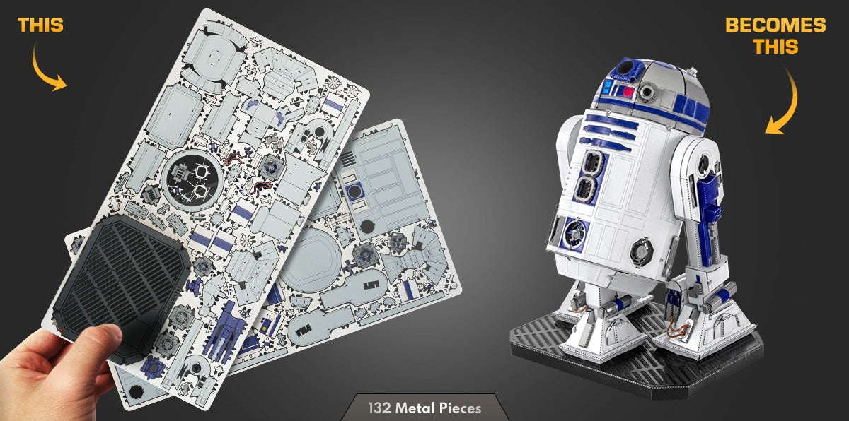 Metal Earth Premium Series ICX131 Star Wars R2-D2 132 Piece Metal Model Kit
